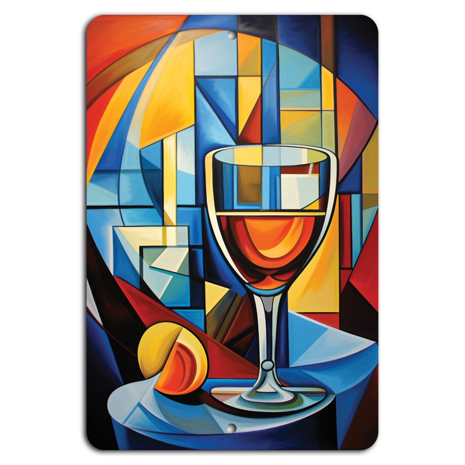 Geometric Metal Sign BanginPrints Abstract Wine Glass Aluminum Art