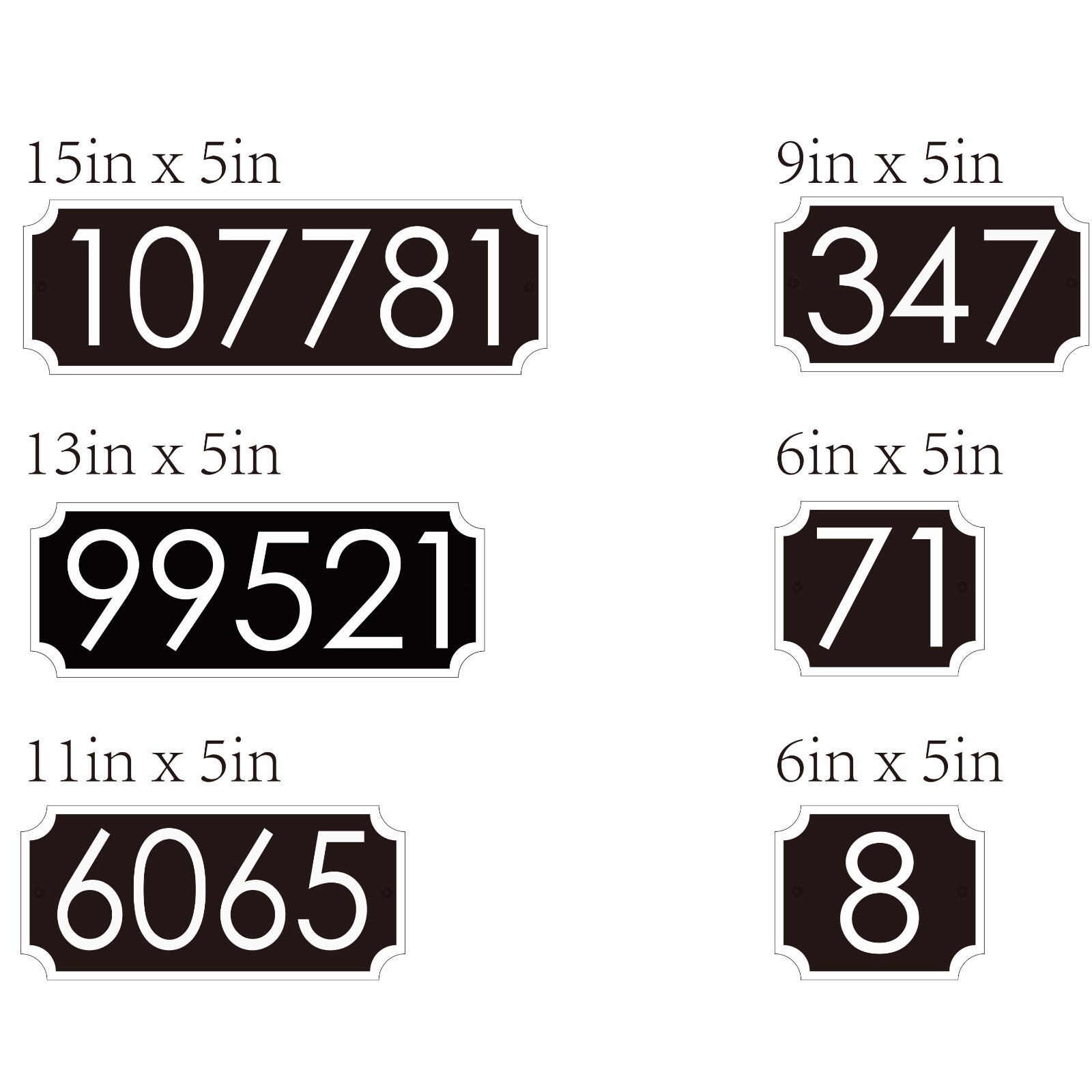 Engraved Personalized Custom House Home Number Street Address HDPE Sign 5In