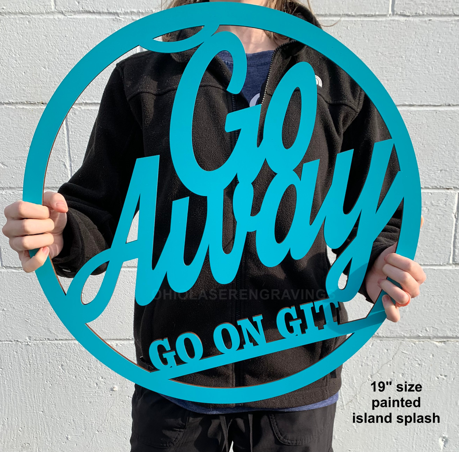 Go Away Sign- Front Door Wreath- Go On Git Sign- Wooden Go Away Sign