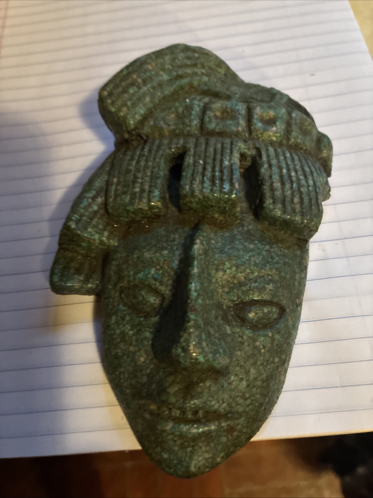 Vintage Aztec Stone Hanging Wall Decor Plaque 6 X 3 1/2” Very Nice Piece