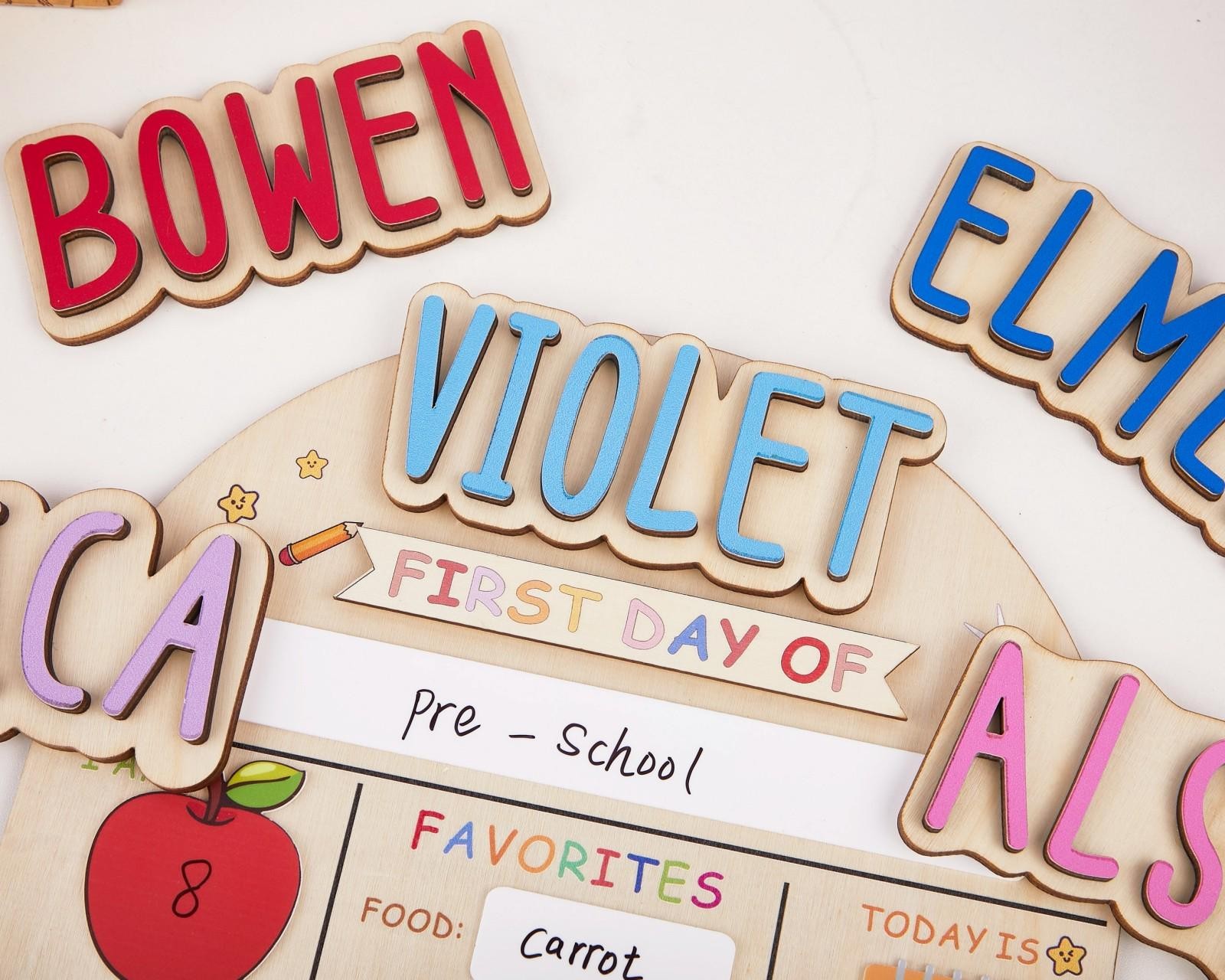 Personalized First & Last Day School Board Kindy Grade Sign