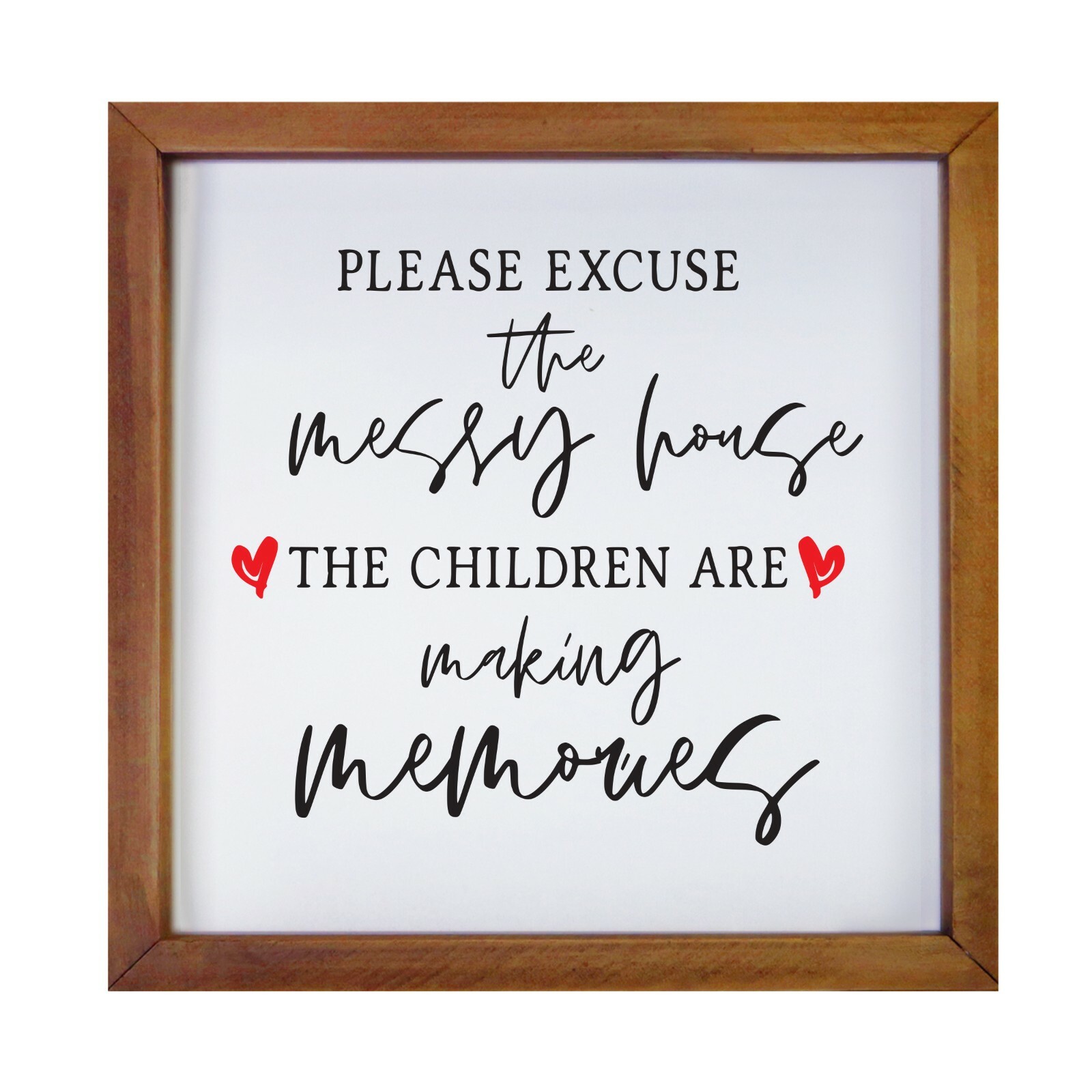 Inspirational 7×7 Wooden Framed Shadow Box Modern Wall Art Decor Please Excuse