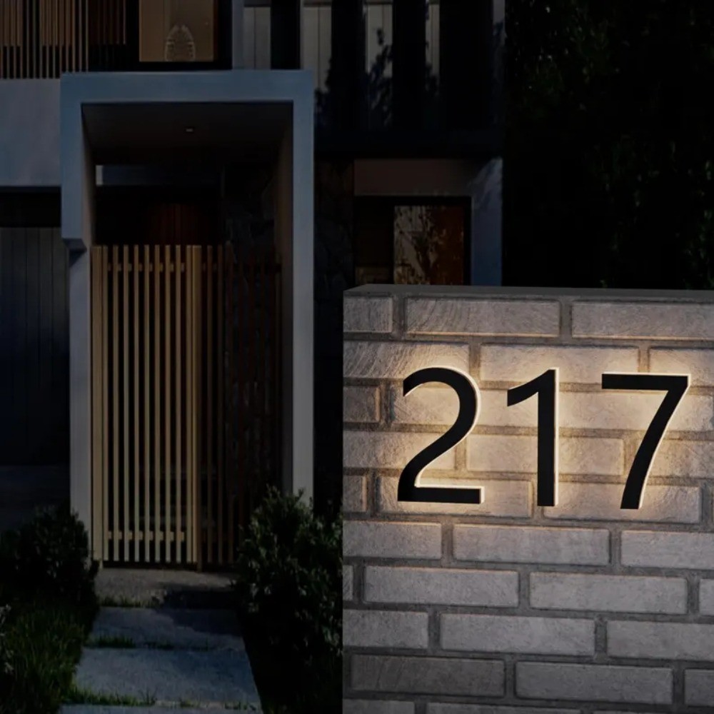 LED House Number Light Metal Illuminated House Sign Address Sign Home Door Sign
