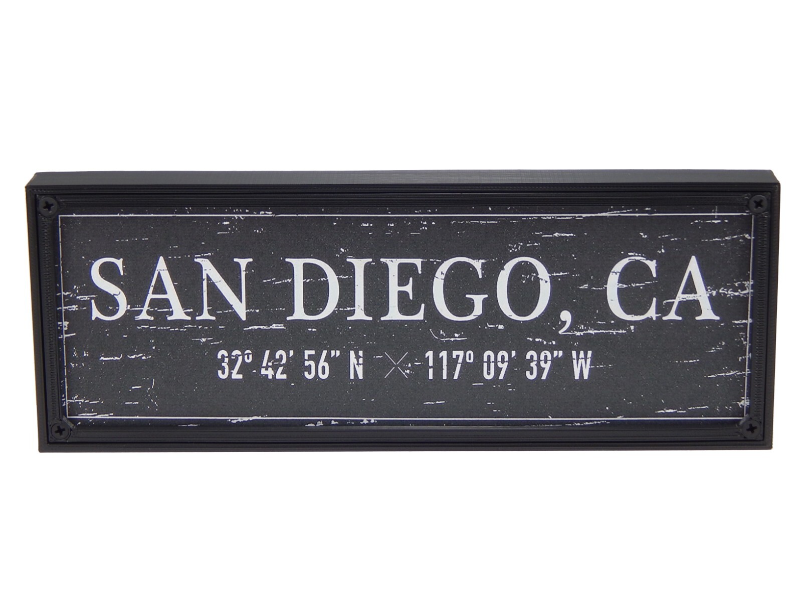 San Diego, CA Latitude Longitude Coordinates GPS City Sign Wall Room Home Decor
