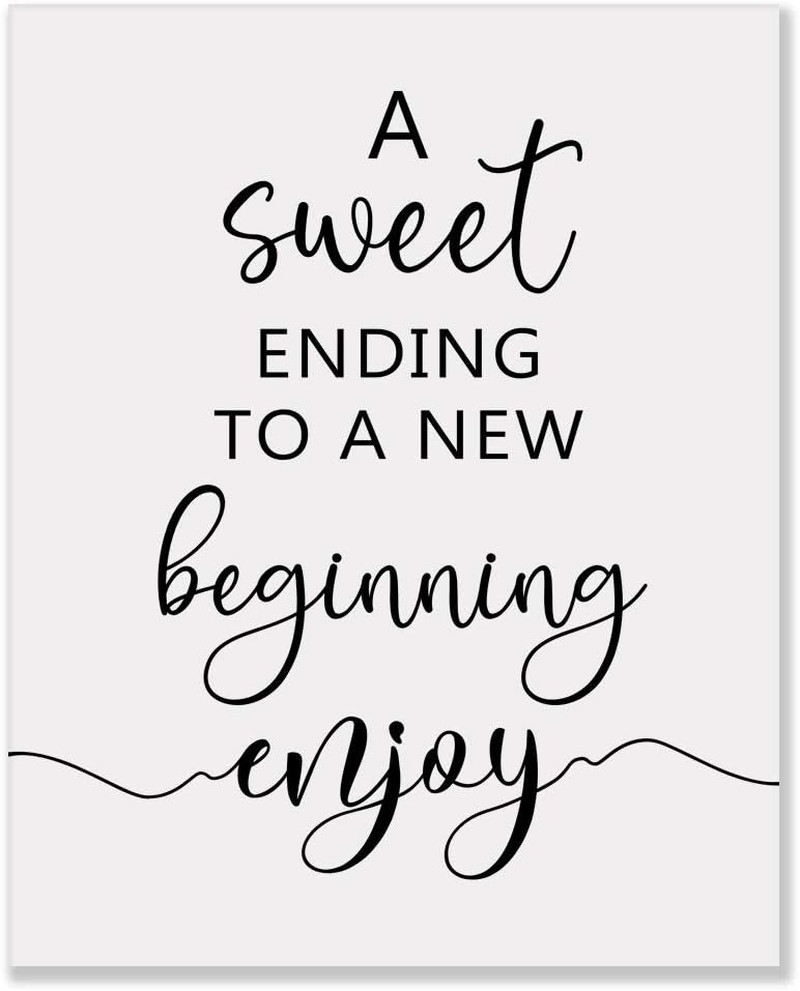 A Sweet Ending to a New Beginning Wedding Sign, 8X10 Inch | Art Print, Dessert B