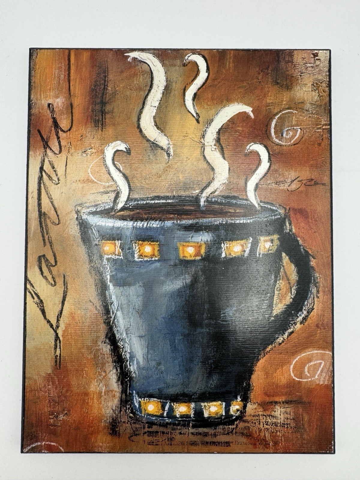 Set Of 5 Contemporary Wooden Plaques With Coffee Retro Themes. 6.5×8.5 & 8×10 In