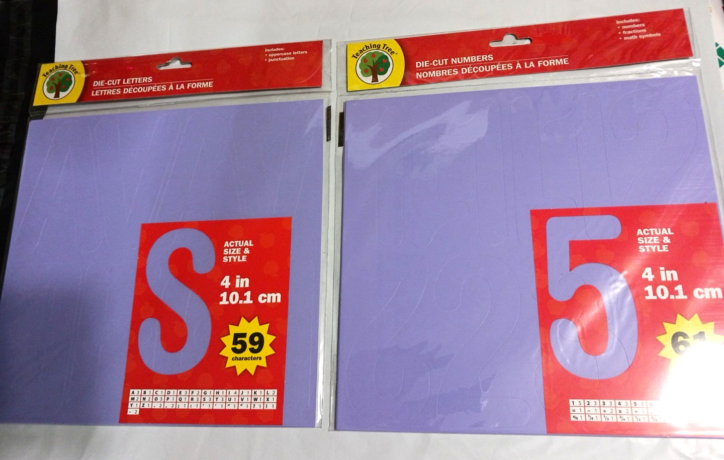 Paper Letters and Numbers Die-cut perforated. 2 sets alphabets, 6 sets numbers