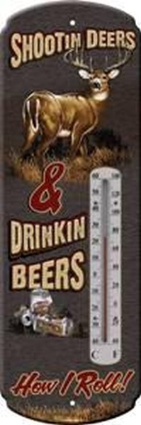 Rivers Edge Thermometer “Shootin Deer & Drinkin Beers” – 1339