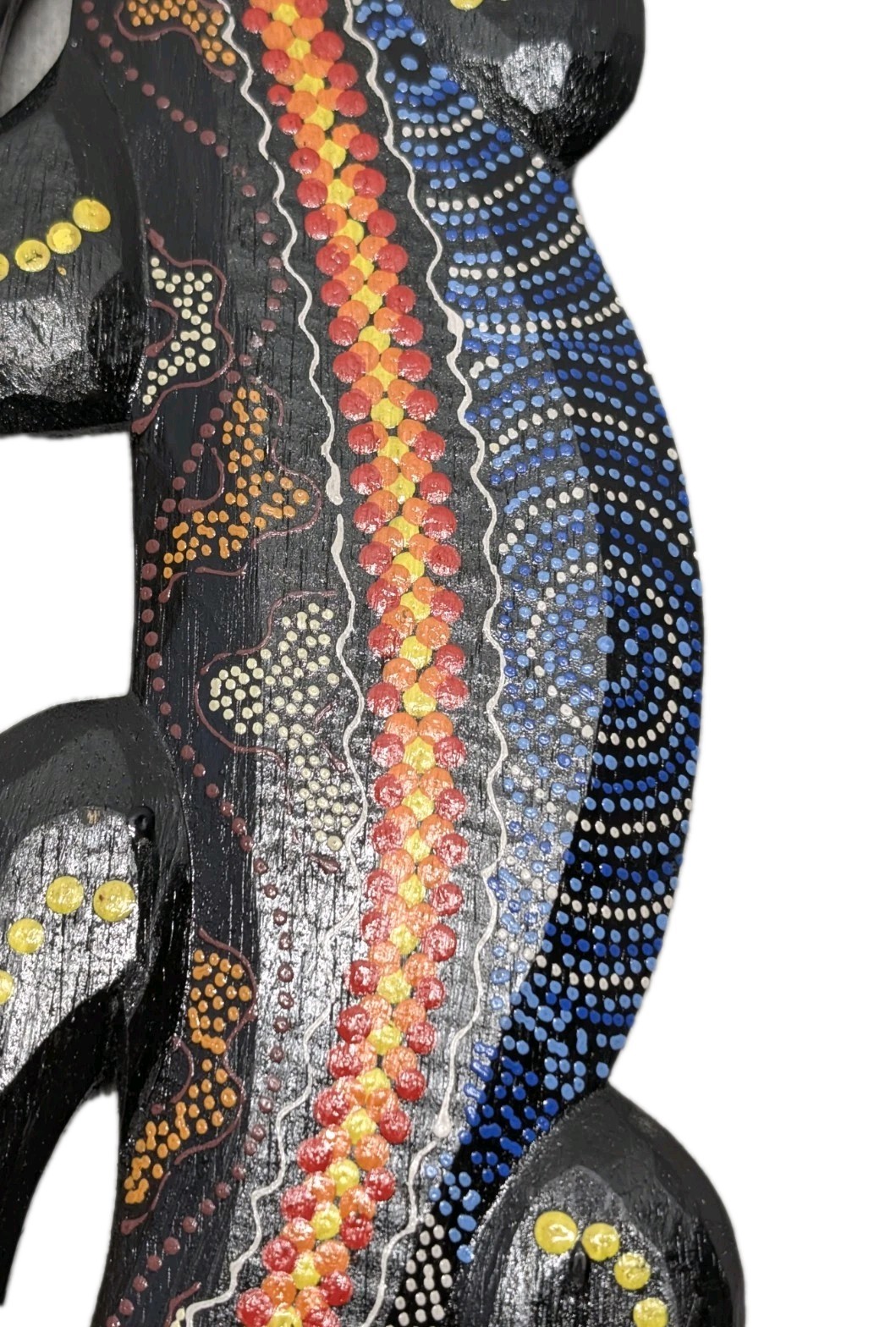 Hand Painted Gecko Wall Hanging Aboriginal Dot Art 19.5″ Assorted Color
