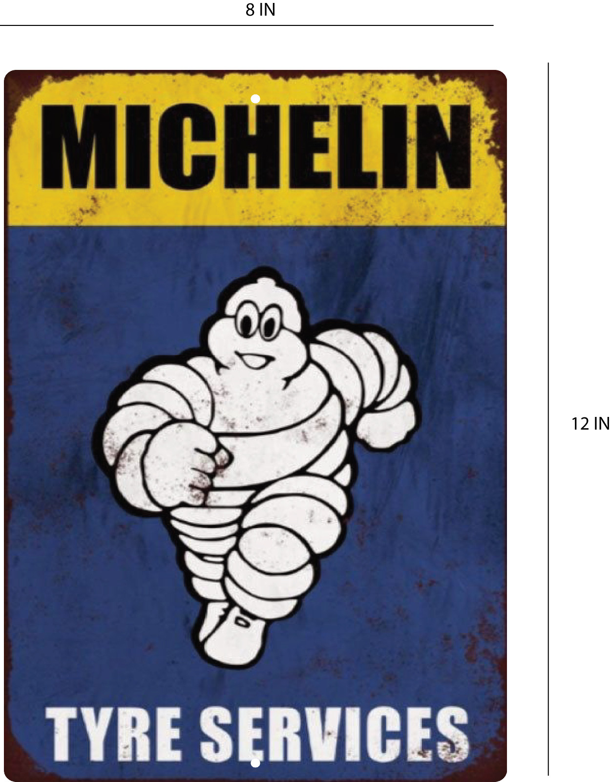 Michelin Man Tires Rustic Vintage Look Funny Retro Metal Garage Mancave Sign