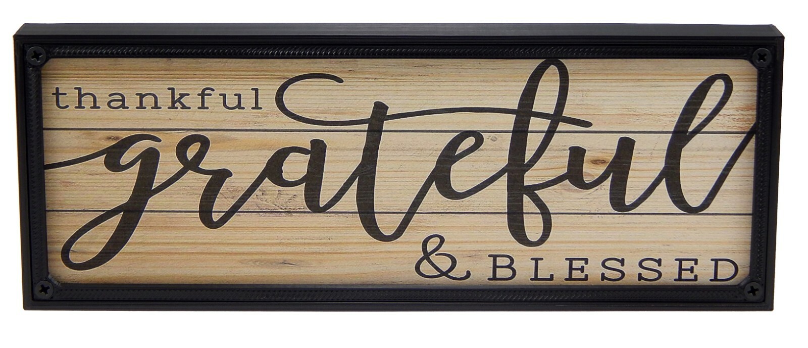 Thankful Grateful Blessed Farmhouse Sign Rustic Shelf Sitter Home Decor Print