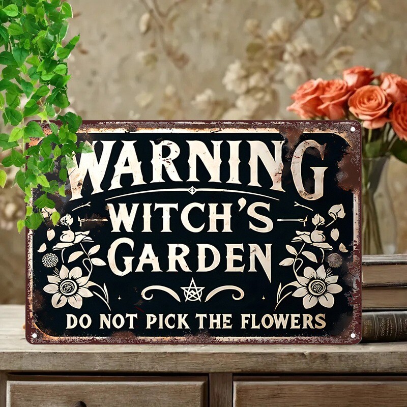 Warning Signs Do not Pick The Flowers Metal Sign Decorative Vintage Look 8x12in