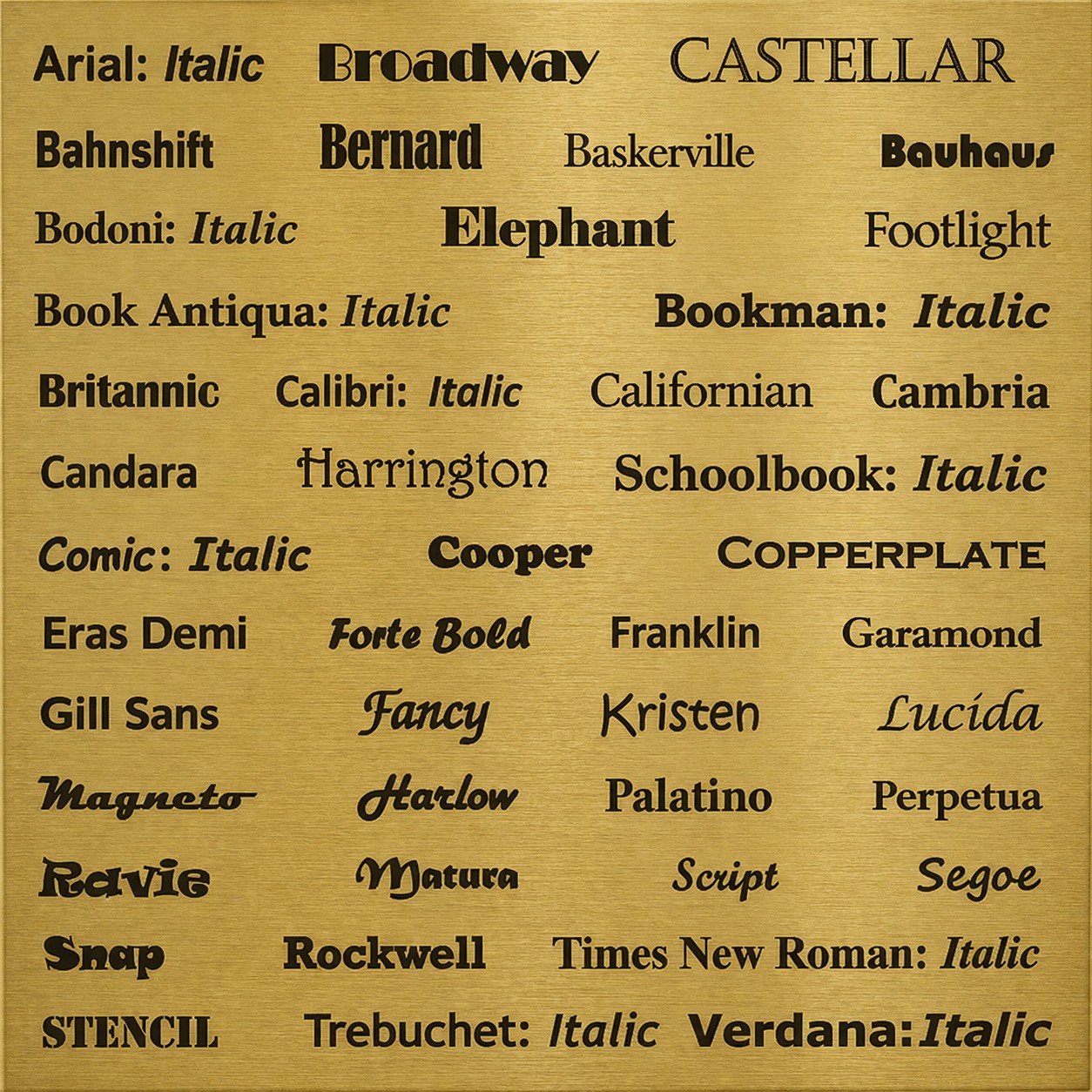 Gilded wood custom engraved nameplate/plaque – for fine art or other purposes
