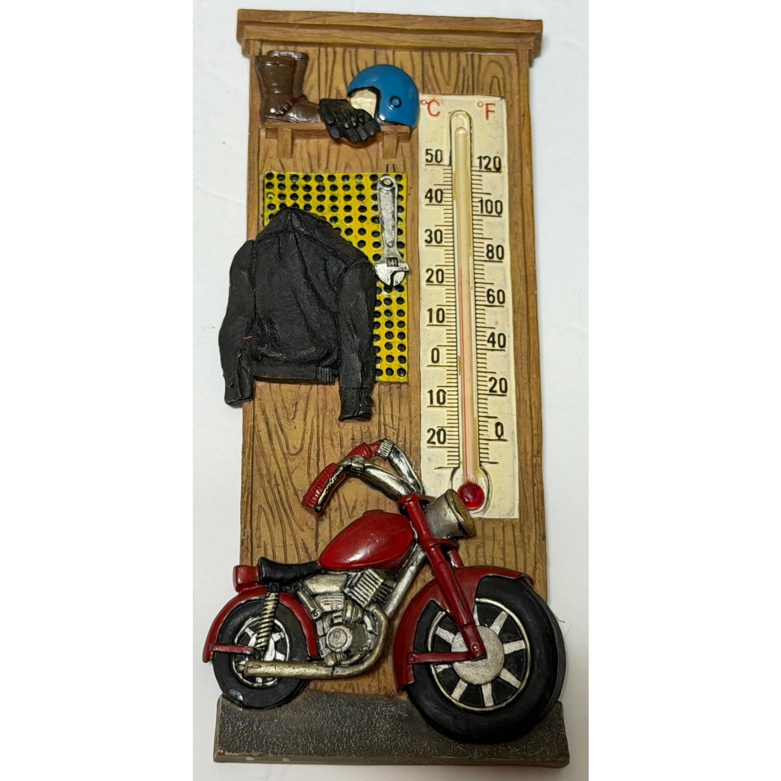 Vintage Motorcycle Wall Thermometer Spoontiques Garage Decor Hanging