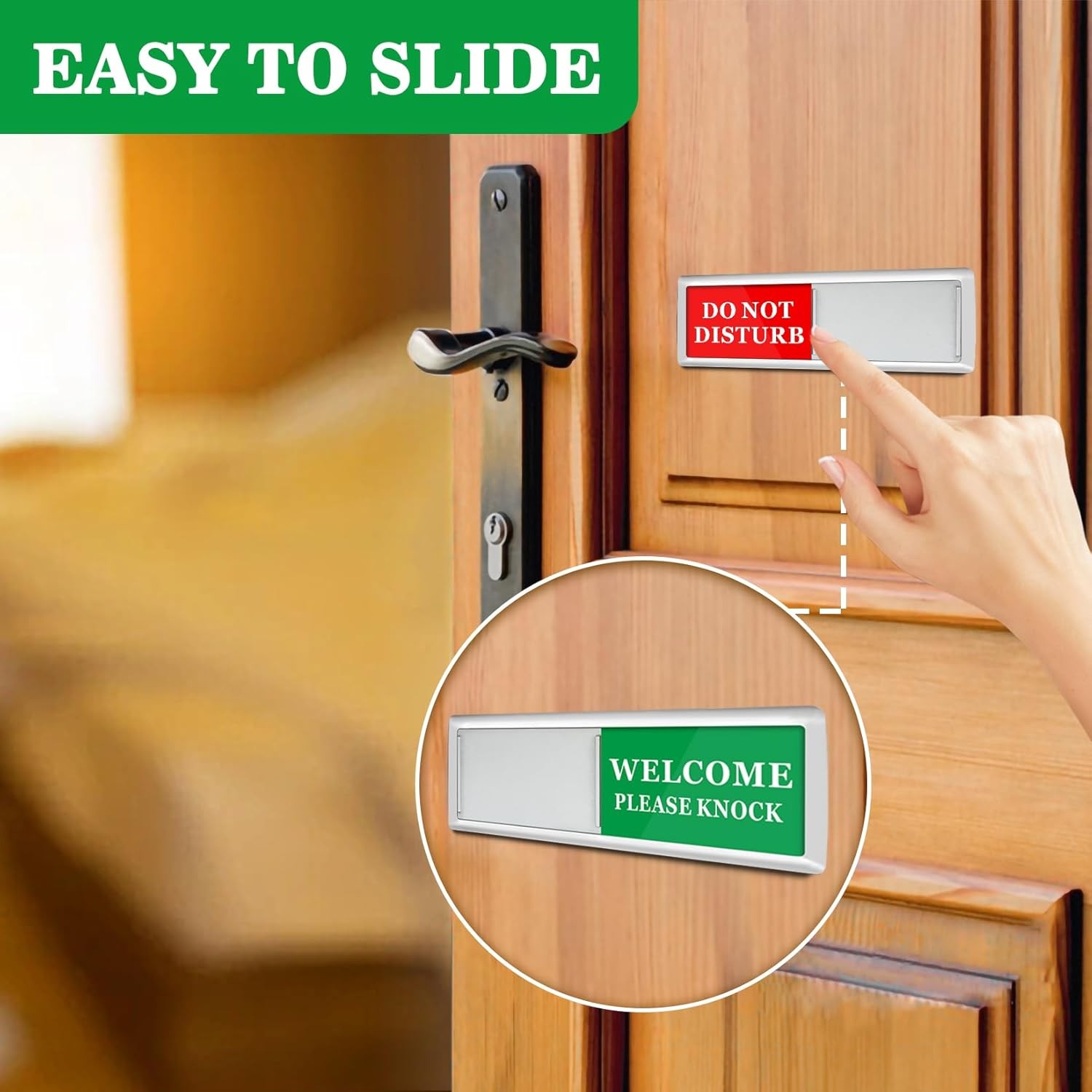 Do Not Disturb Door Hanger Sign – Meeting in Progress Green, Red