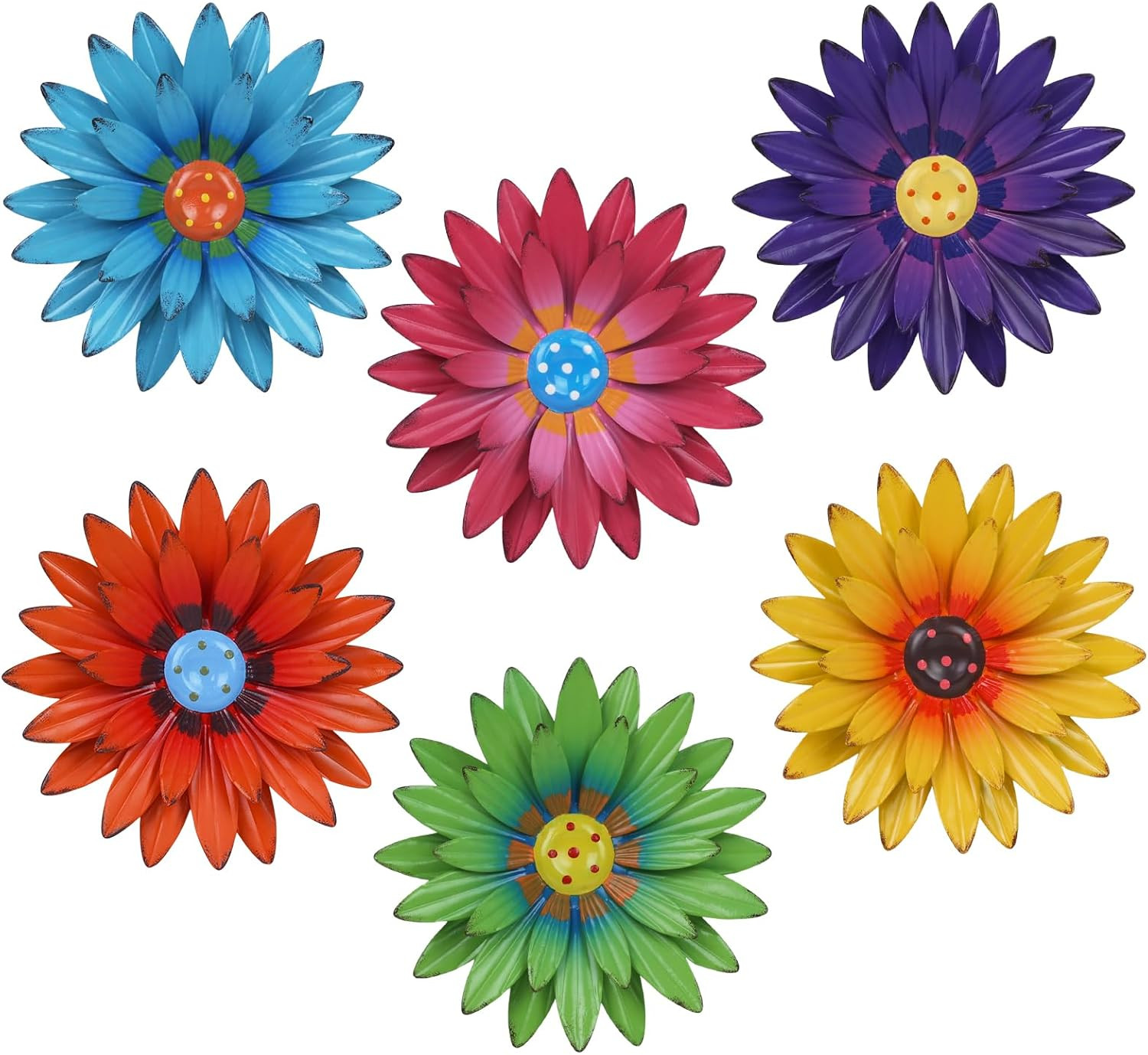 Metal Flower Wall Decor for Indoor Outdoor, Kitchen Decor Floral Metal Wall Art,
