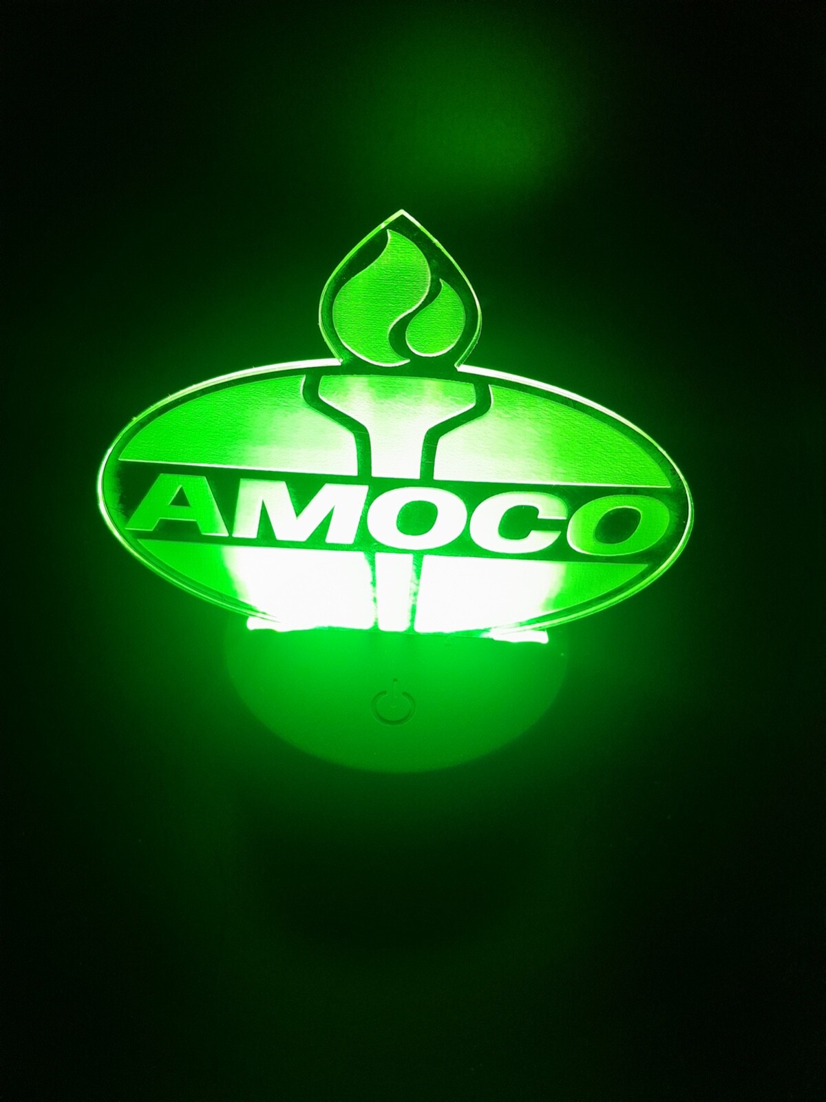 Edge Lit Tabletop Sign, Multi-Colored LED, Desk Lamp, Night Light Amoco Gasoline