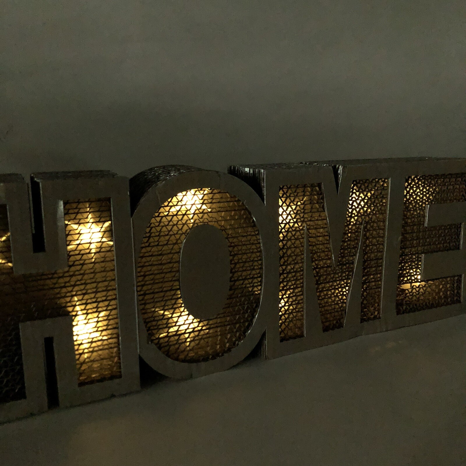 LED Light Paper Marquee Letter Decor HOME big 3D Display Brown Battery Operated