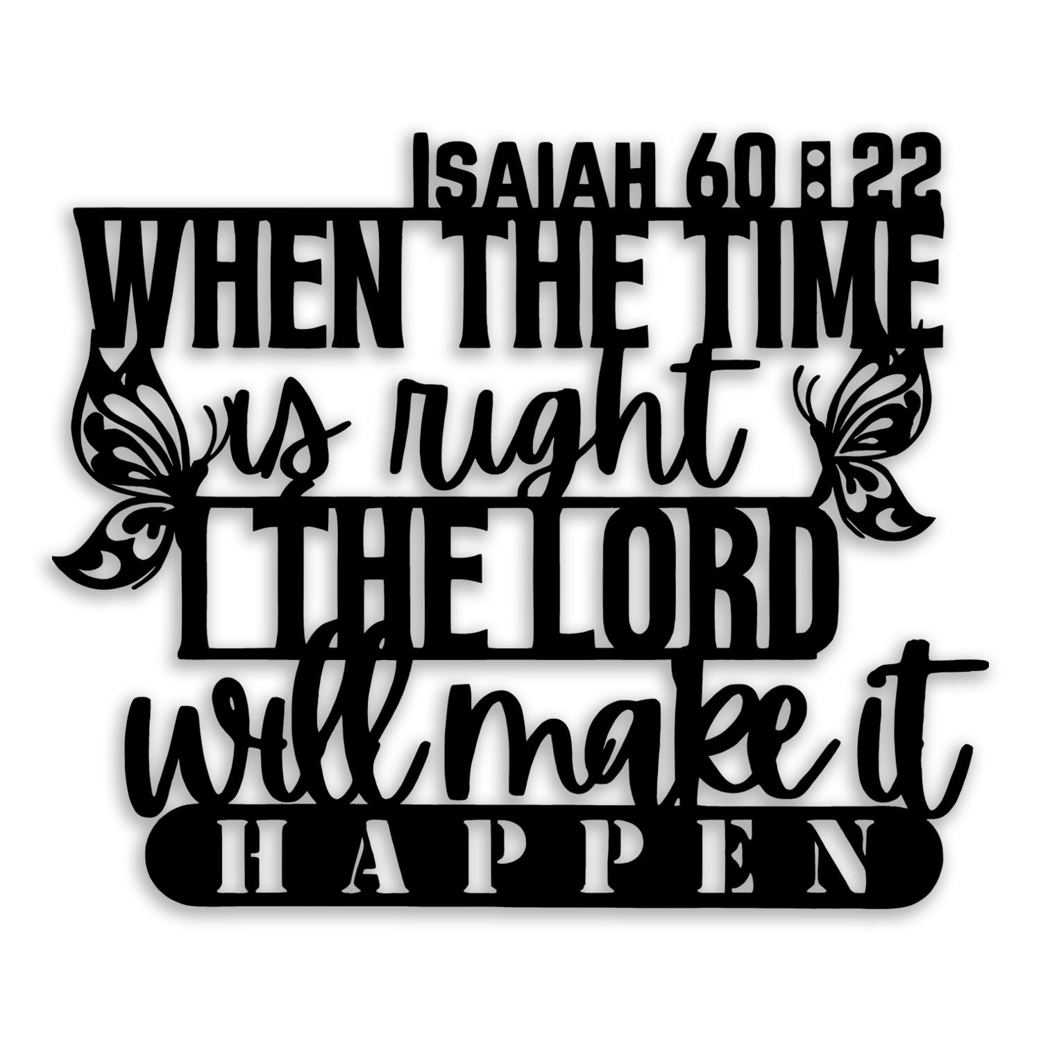 Isaiah 60 22 Butterfly Metal Wall Decor – Christian Faith Room Decor Motivati…