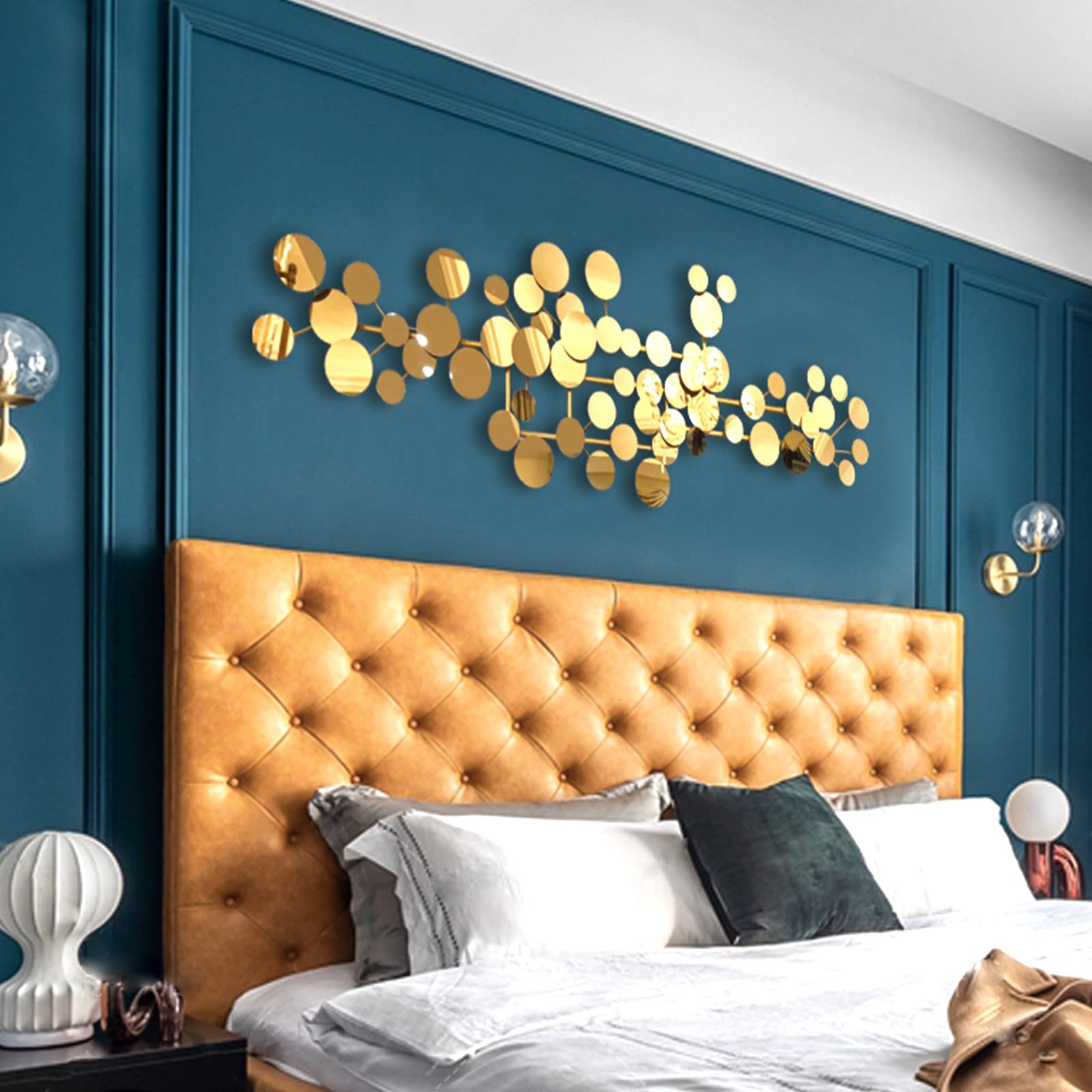 59″ Large Gold Metal Wall Art/Modern Geometric 3D Luxury Decor