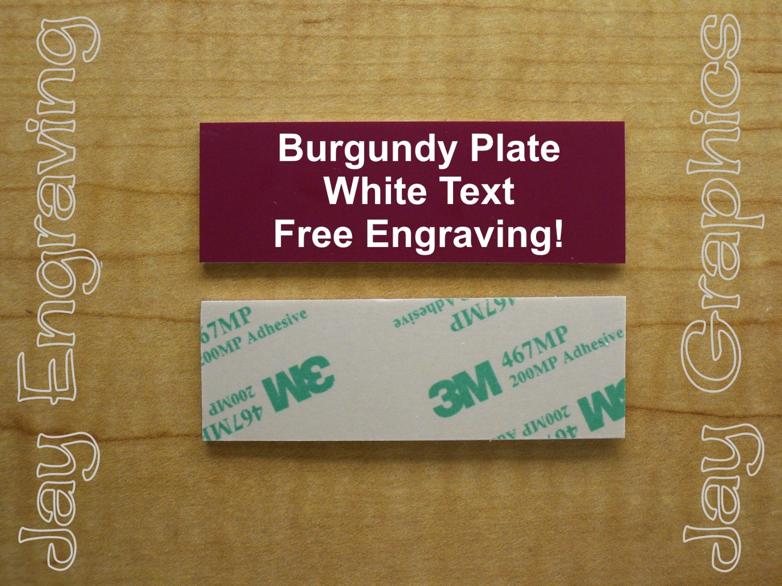 Any Size Any Color Your Wording Here Custom Engraved Self-Sticking Plate Plaque