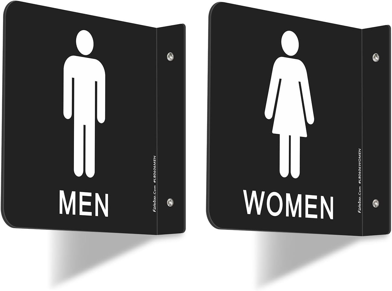 Restroom Sign, Bathroom Signs, (2 Pack) 6 x 6 Inches Acrylic Sign, for Office…