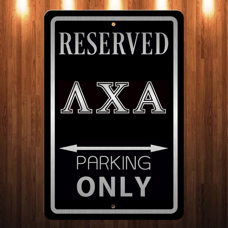 Laser etched engraved Lambda Chi Alpha Lambda Chis Parking Sign Aluminum 8 x 12