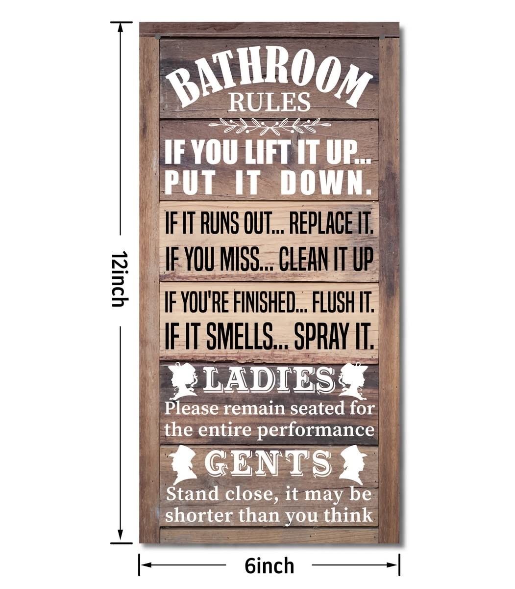 Western Bathroom Decor, Cow Themed Sign, Rustic Wall Art, Humorous, Brown
