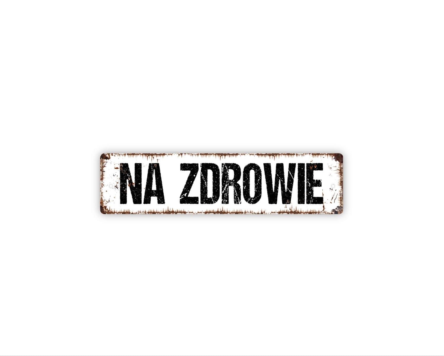 Na Zdrowie Sign | Polish Cheers Bar Wall Decor | Metal Sign | Home Pub Art