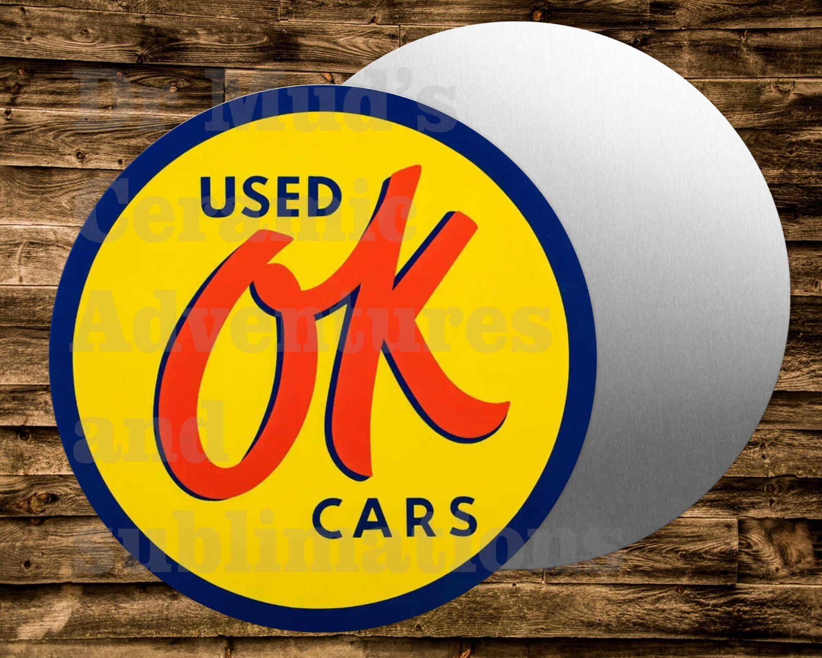 Round Metal Sign OK Used Cars Wreaths Crafts & miniatures Projects