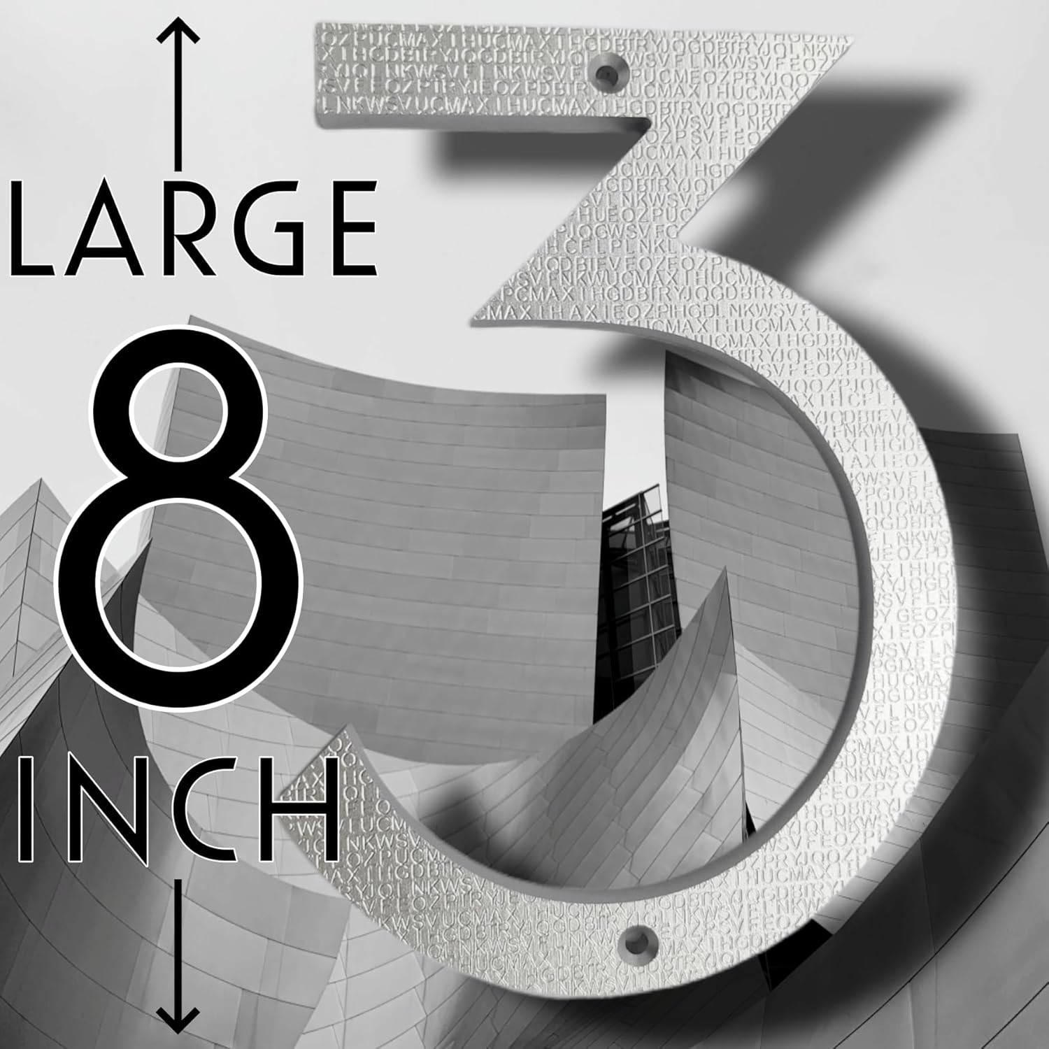 8 Inch Floating Modern House Numbers for outside Large House Numbers for Outside