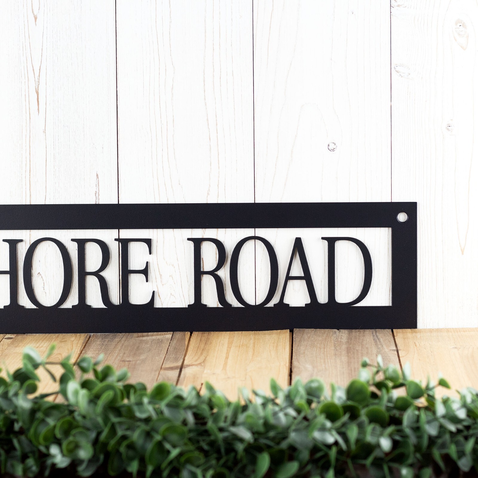 Personalized Horizontal Hanging Metal Address Sign, Custom Rustic House Number