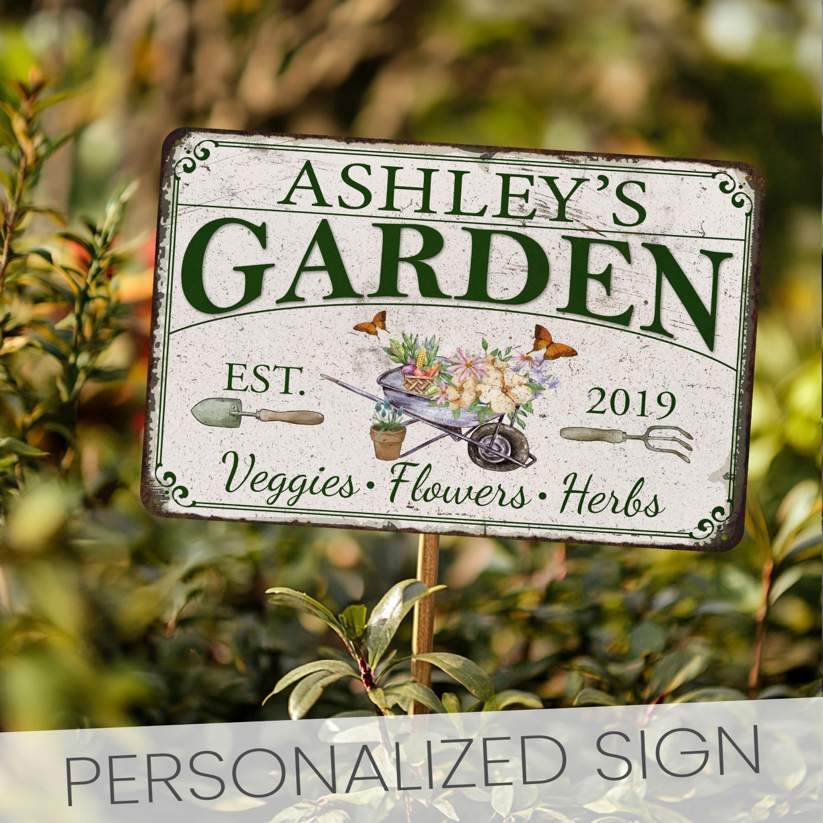 Personalized Garden Sign, Veggie Garden, Flower Garden, Herb Garden, Patio Decor