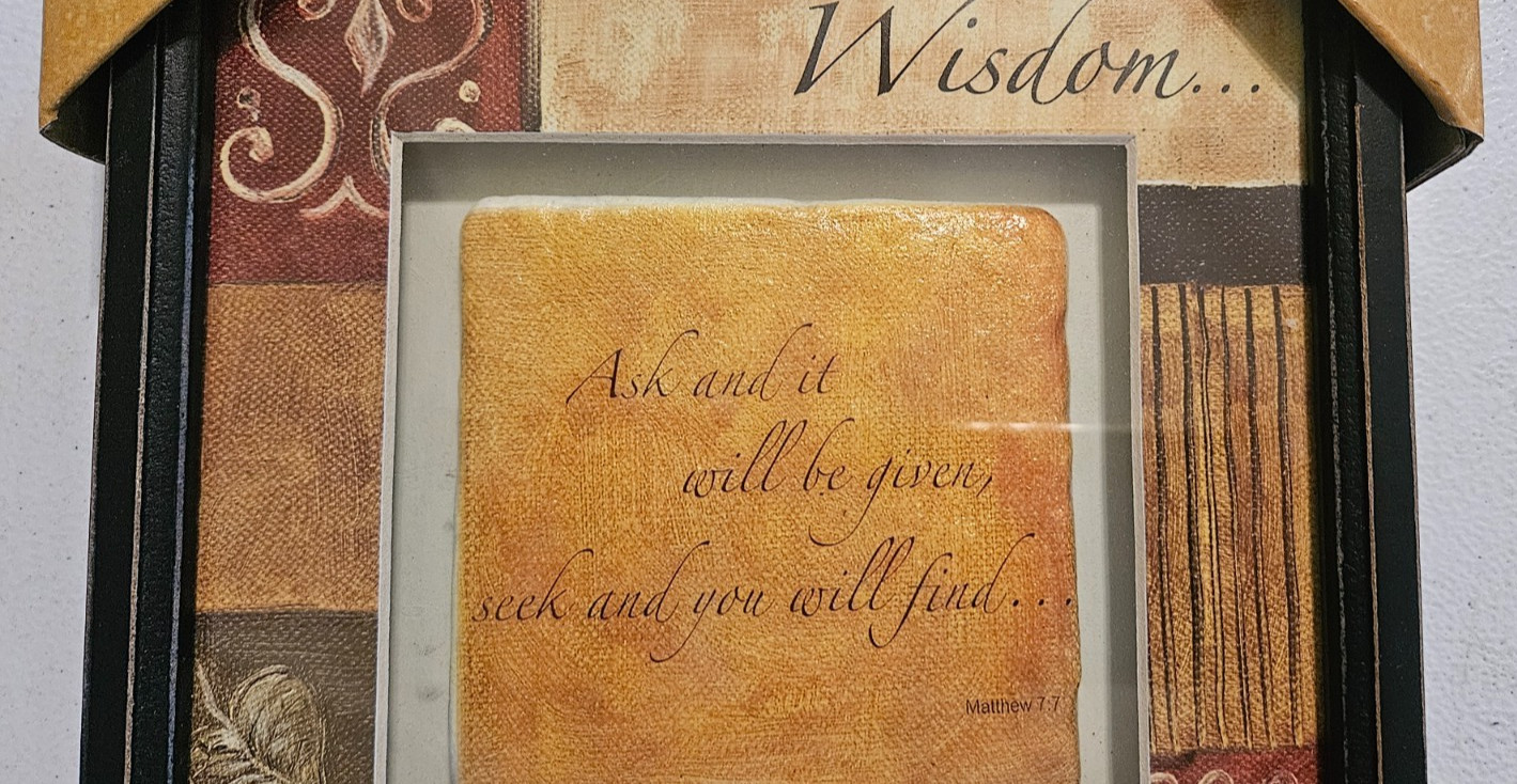 2 New in Box Pieces of Inspirational Home Decor, Wall Art, Jewel Tones, 8 x 8