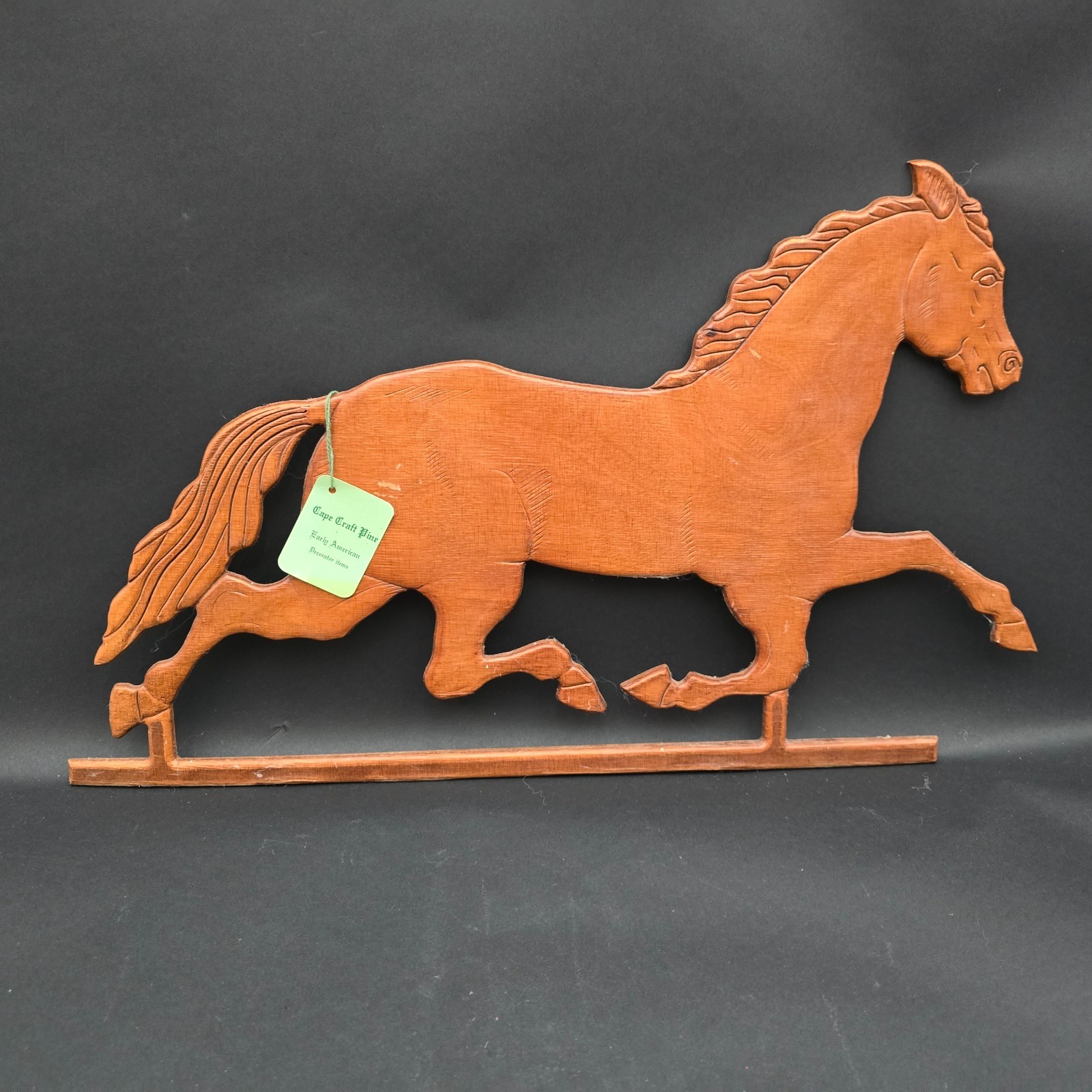 Pressed Wood Vintage Wood Horse Equestrian Wall Decor Cape Craft Pine 21 inch