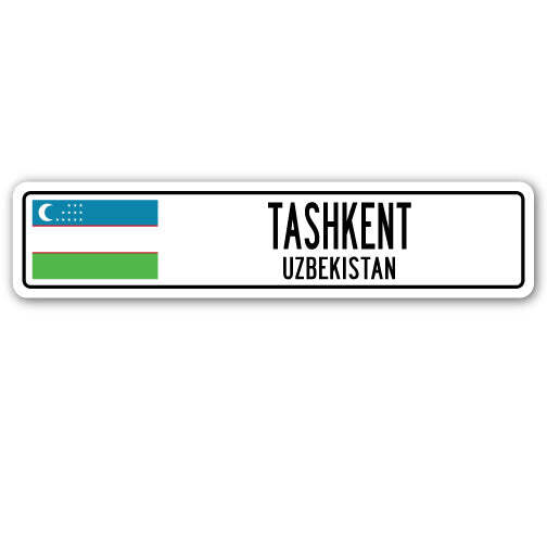TASHKENT UZBEKISTAN Street Sign Uzbek Uzbekistani flag city country gift