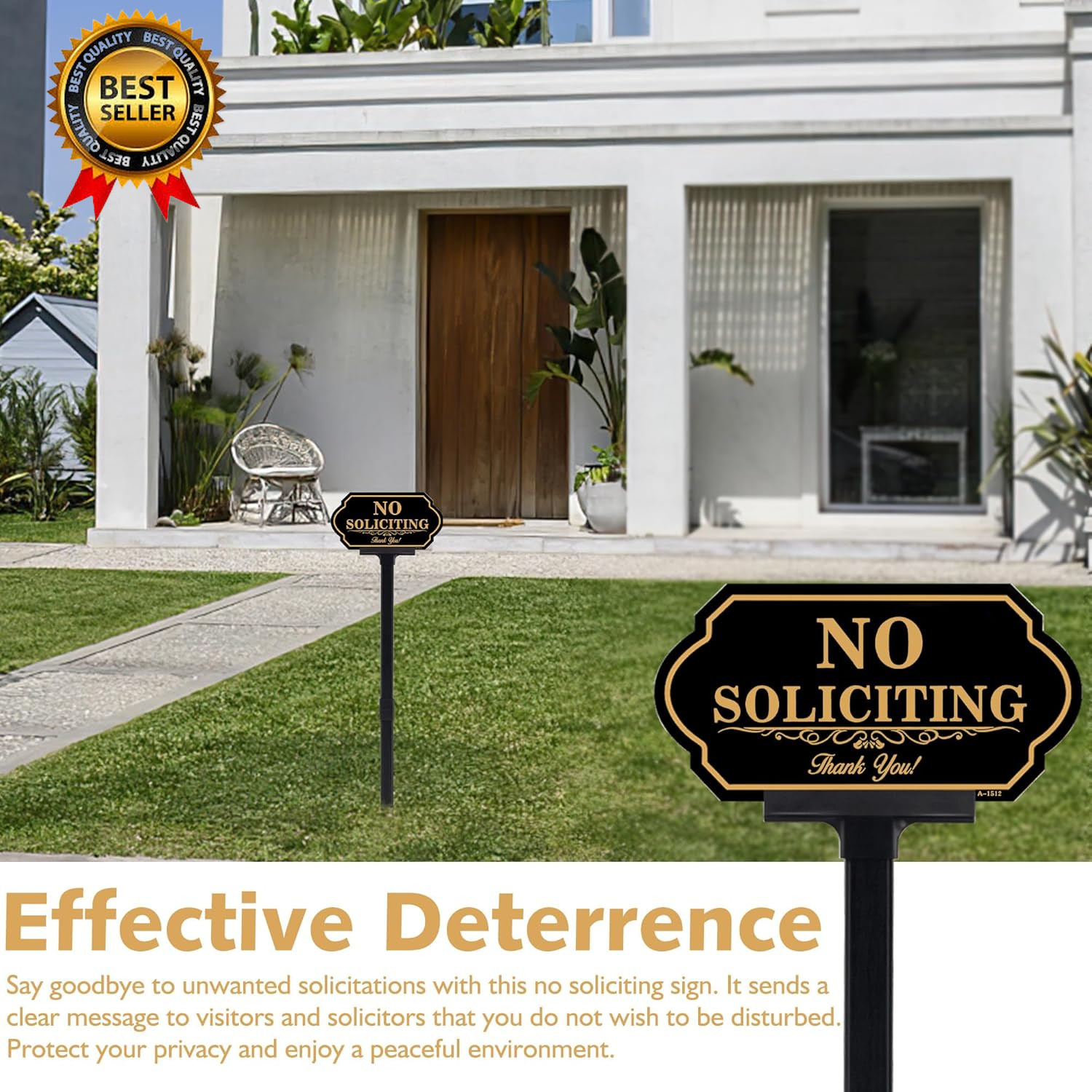 No Soliciting Sign for House with Stake 50 Mil Thick Aluminum 5X10 Inch…