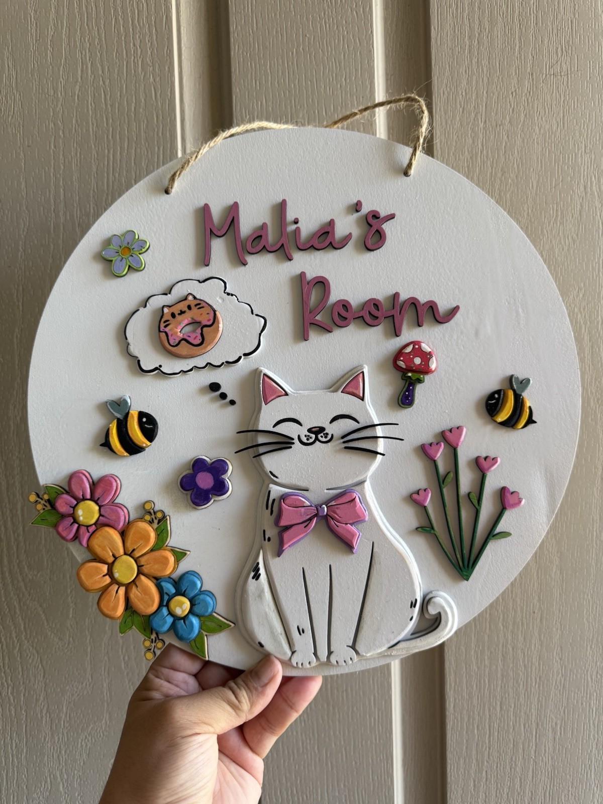 Custom Wood Door Sign Personalized Hanger