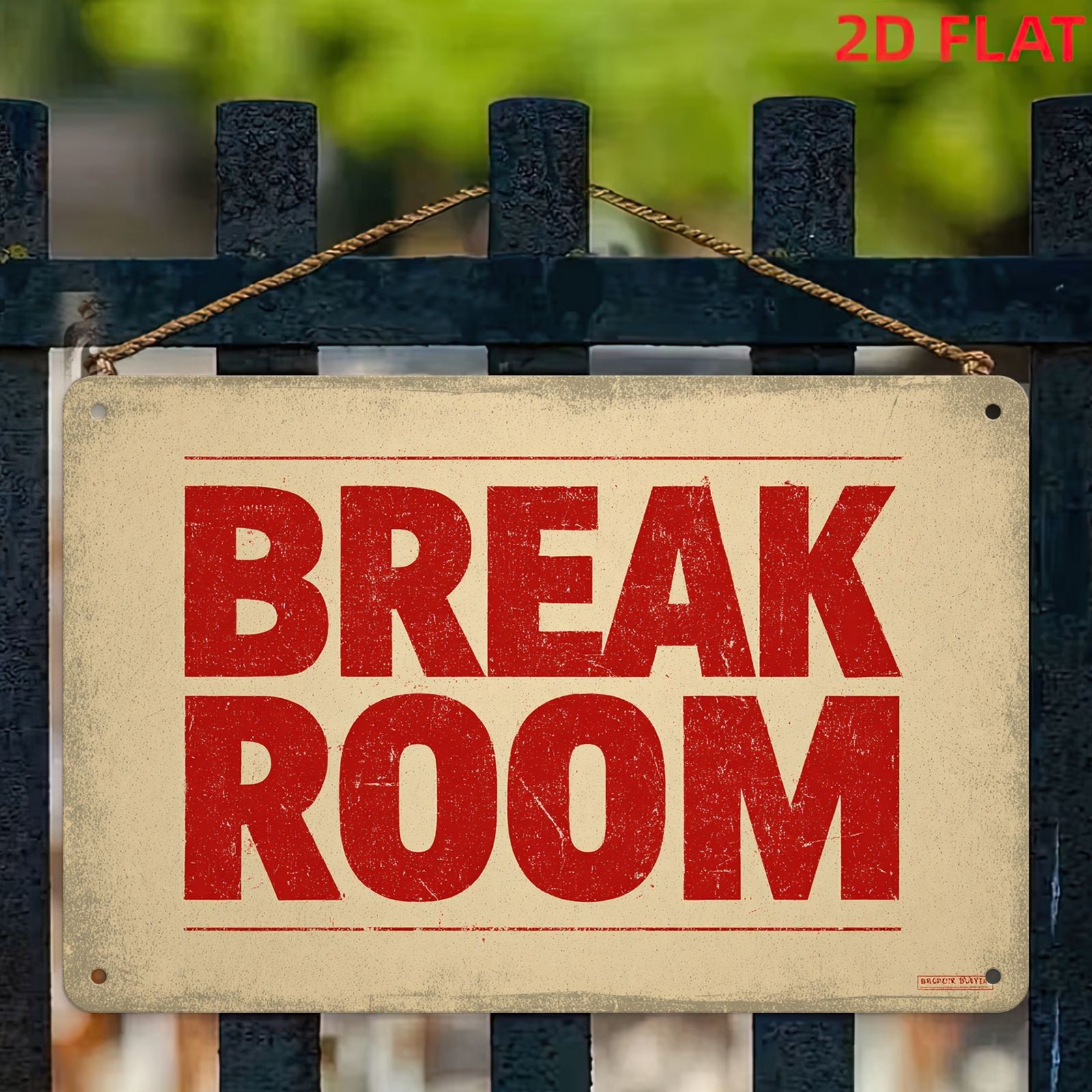 Rustic Metal Sign Breakroom Decor Break Room Vintage Industrial Style Decoration