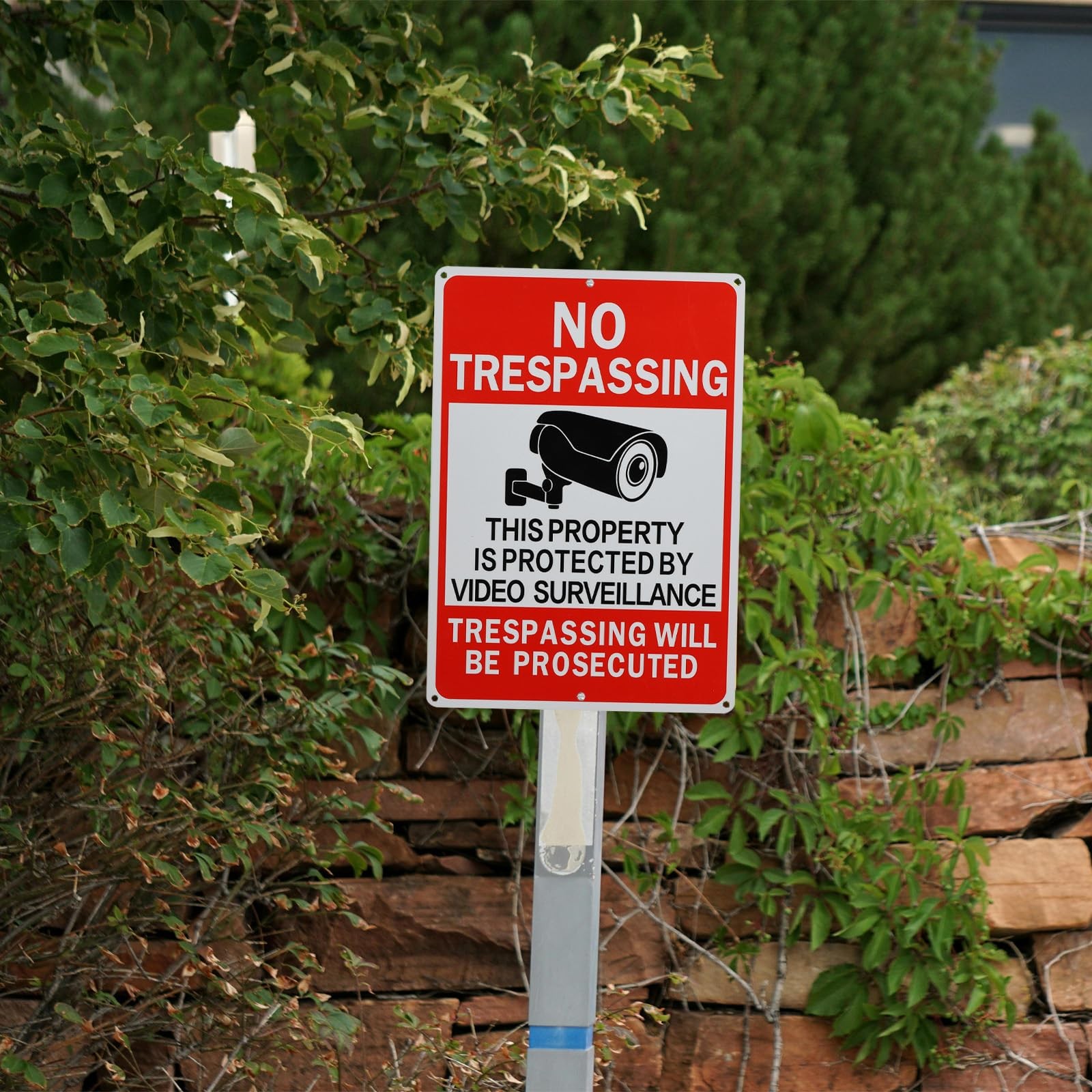 4 Pack No Trespassing Signs Private Property Video Surveillance Sign 14×10 In…