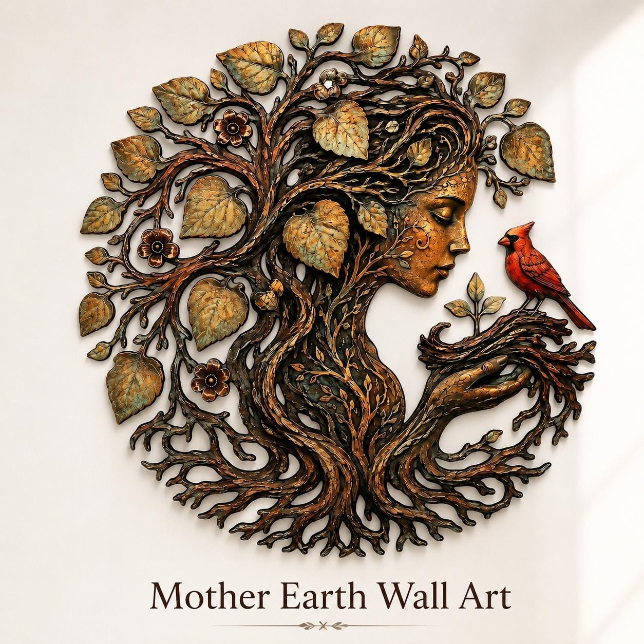Metal Wall Decor, Mother Earth Metal Wall Art , Tree of Life Goddess Decor