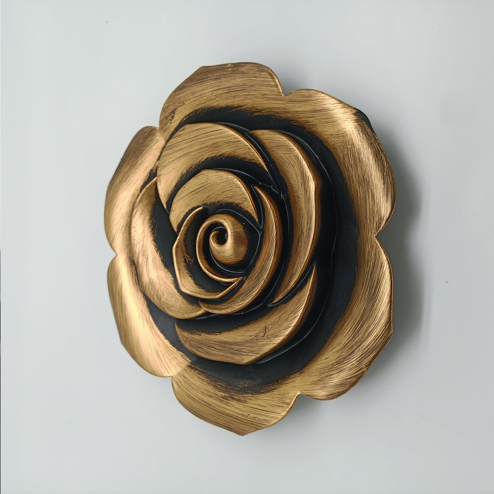 Black and Copper Gold 3D Rose Wall Decor, Dramatic Rose Flower Art Sculpture …