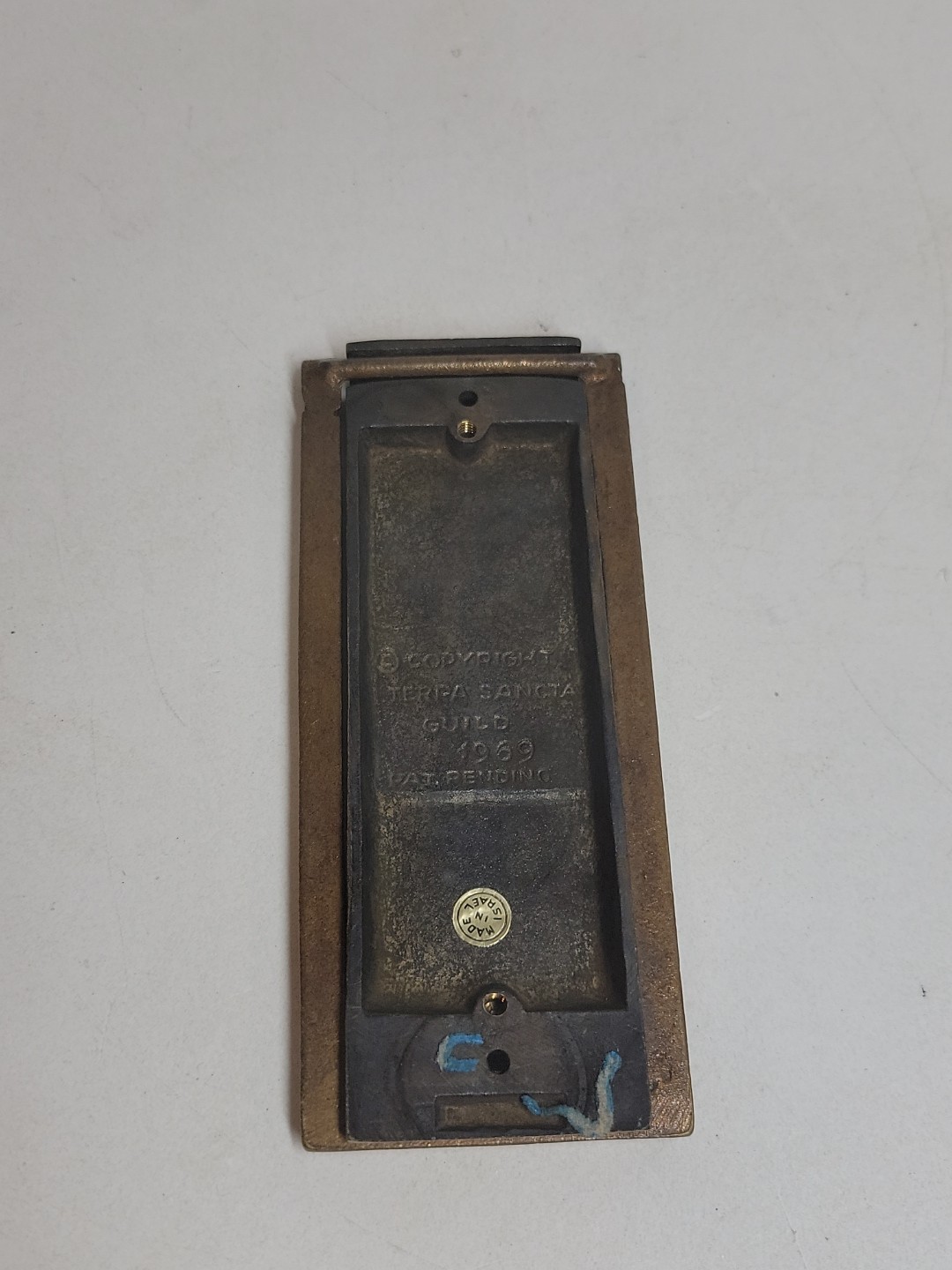Vintage Religious Door Knocker “Peace To All Who Enter Here” Solid Brass