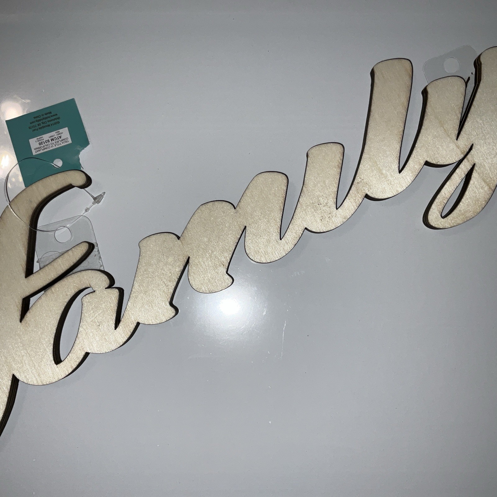Family 14x5x.38 Laser Cut Wood Thick Paintable Or Stained Make It Your Own New