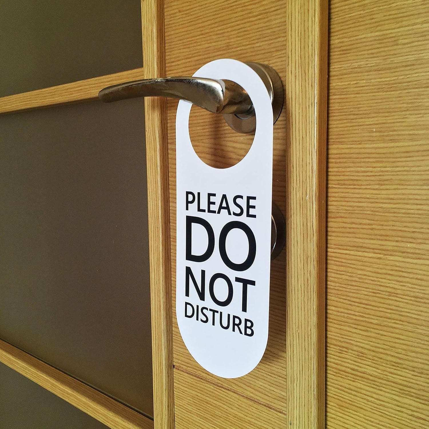 Do Not Disturb Door Hanger Sign 2 Pack Black & White Double Sided Please Do N…