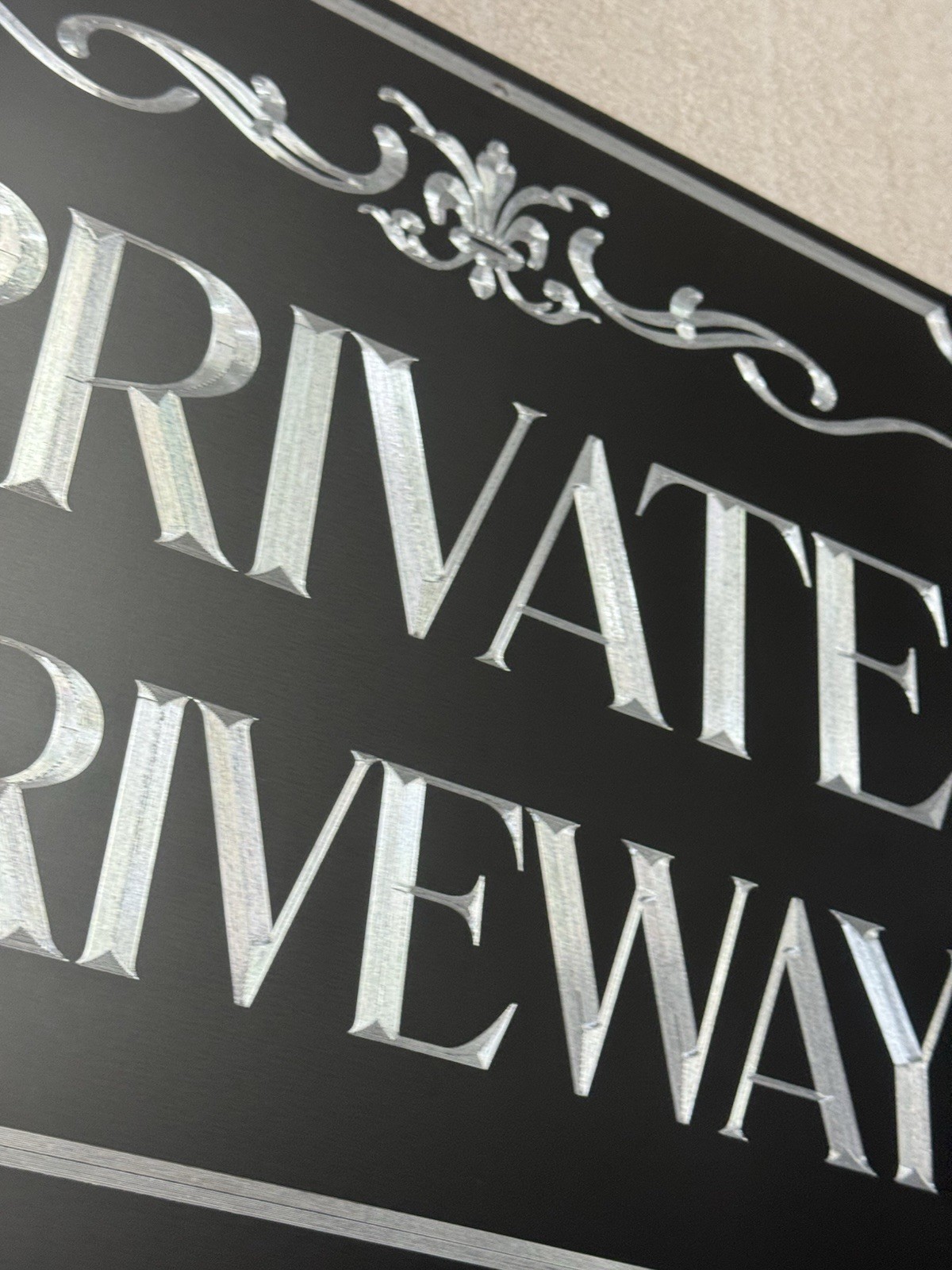 Reflective Diamond Engraved Private Driveway No Trespassing Metal Sign 14×24