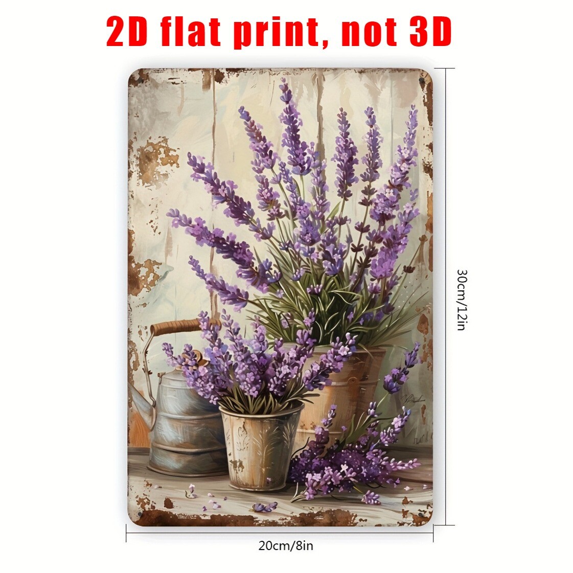 Garden Lavender Metal Tin Signs Plate Purple Flower Farmhouse Plaque Wall decor