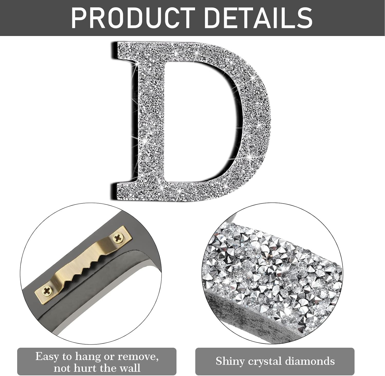 Stunning 5.7” Bling Silver Letter D – Perfect Wall Accent for Weddings & Events