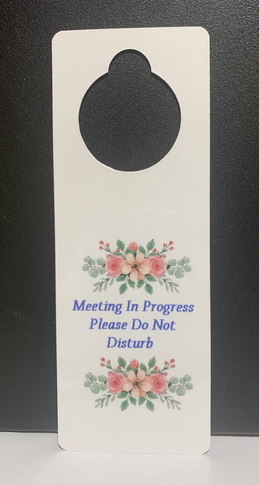 Meeting In Progress Do Not Disturb Door Hanger Sign Dry Erase Office Floral Cute