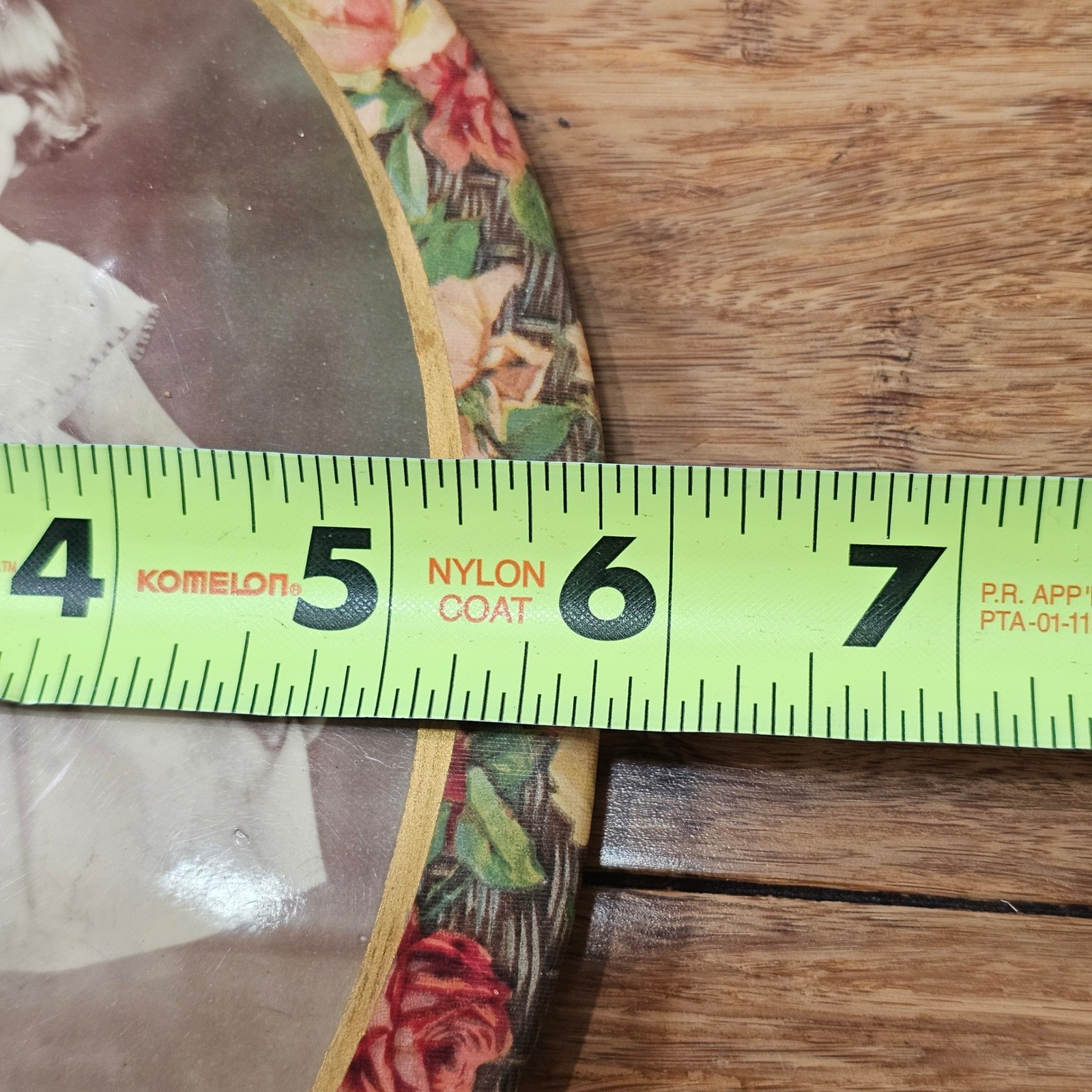 Antique Tin Celluloid Oval Photo Portrait Little Girl Wall Decor Art Vintage
